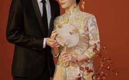 中式简约婚纱照造型图案