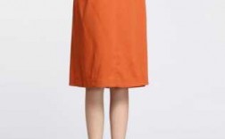 橙色半身裙配上衣图片