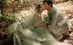森林美式婚纱照图片,森林系列婚纱照片 