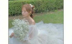 韩系风格婚纱照 韩系简约婚纱照披发女图片