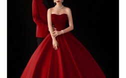 红裙子简约室内婚纱照,大红裙婚纱照 