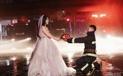 消防员婚礼头纱图片大全_消防员婚纱照图片大全