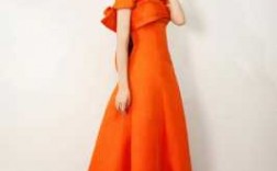 橙色搭配好看-橙色穿搭美式婚纱女图片
