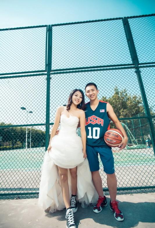  美式篮球婚纱照片女士图片「美式篮球婚纱照片女士图片高清」-图3