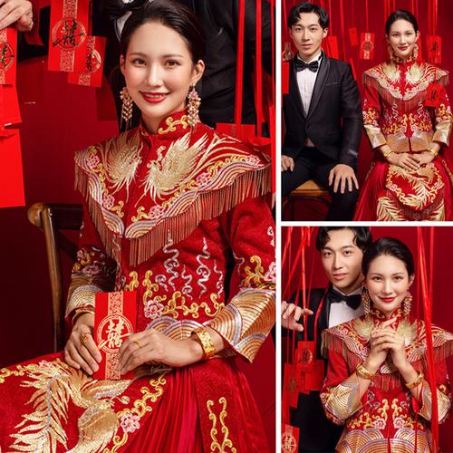 中式婚礼披肩照片男女图片,中式婚礼披肩照片男女图片大全 -图3